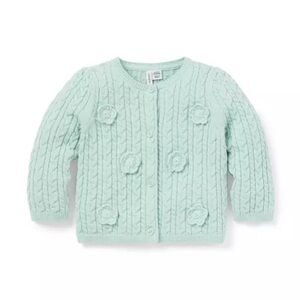Janie and Jack Light Green Kids Cardigan